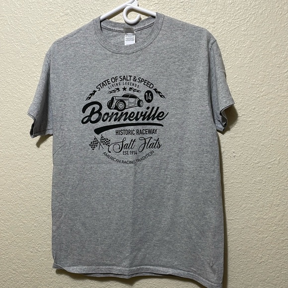 Bonneville Salt Flats Historic Racetrack Men's Gray T Shirt. Very Good Condition - Picture 2 of 6